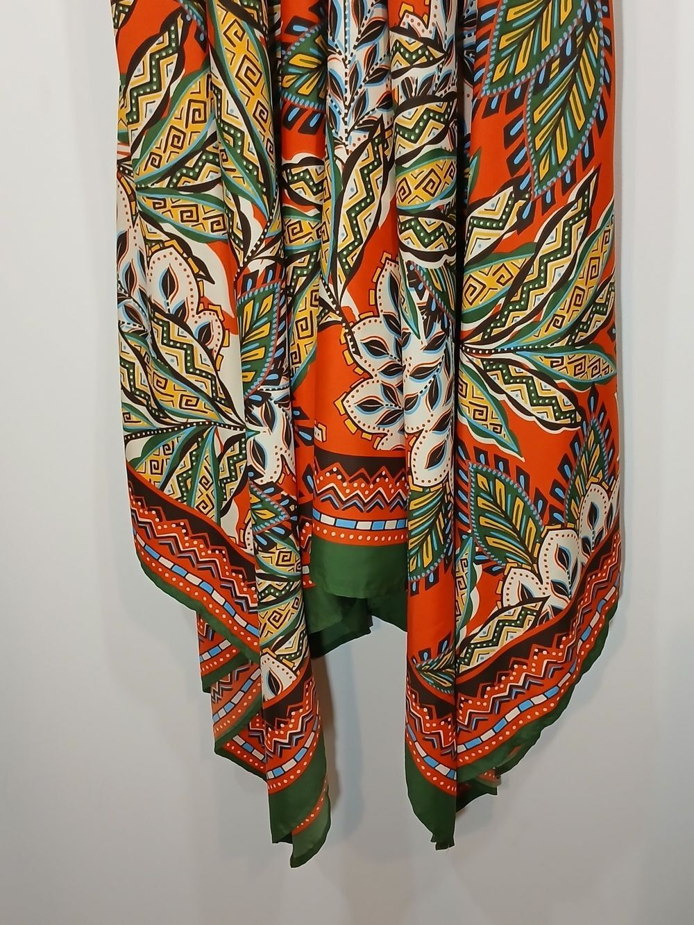 NWT Mlle Gabrielle Tropical Handkerchief Hem Dress Size 1X Boho Tropical - Picture 7 of 9